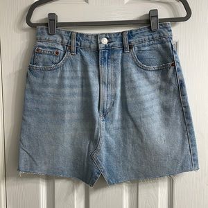 Light wash denim skirt